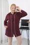 Plus Size Hooded Modal Fabric Cardigan with Piping Detail - 7