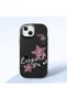 iPhone 13/14 Compatible Leopard Pattern Stars Pattern Shock Absorbing Black Silicone Case with Camera Protection