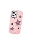 Poco X5 Pro 5g Compatible Leopard Pattern Stars Pattern Shock Absorbing Pink Silicone Case with Camera Protection - 3