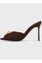 Women's summer 11cm thin heeled slippers - 574 5783 - brown matte satin - 3