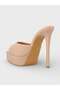 Women's summer 15cm stiletto heel mules - 574 96 - nude patent leather - 4