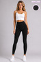Women's Ribbed Leggings High Waist Slimming Stretchy Brown Leggings - 5