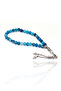 Blue Quartz Sphere Cut Alpaca Tassel Agate Natural Stone Prayer Beads 201025850