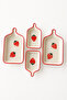 Strawberry Series 4 Piece Ceramic Rectangular Breakfast Appetizer Olive Bowl Snack Bowl Set - 4