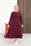 Plus Size Polo Neck Modal Fabric Dress - 2