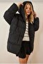 kapüşonlu oversize şişme mont - 5