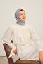 Shiny Scarf Ethnic Pattern Light Gray - 4