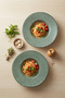 Pasta Plate Gourmet Handart Reactive Antique Green 28cm 2 Pieces - 3