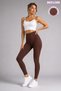 Women's Ribbed Leggings High Waist Slimming Stretchy Brown Leggings - 5
