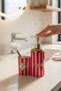 Porcelain Carnival Gold Set of 3 Liquid Soap Dispensers, Sponge and Brush 412 - 3