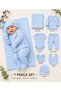 Newborn Baby Boy Organic Cotton 7-Piece Hospital Discharge Set – Blanket and Bodysuit Set 0-3 Months - 8