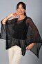 Women's Mesh Knit Asymmetrical Cut Poncho Blouse