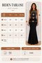 Women's Multi-Strap Stone Embroidered Fish Cut Crepe Long Evening Dress, Special Occasion-Wedding, Event Dress - 4