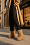 Wr-7439 Women's Camel Color Lace-Up Fur Detailed Thick Soled Winter Boots