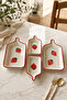 Strawberry Series 4 Piece Ceramic Rectangular Breakfast Appetizer Olive Bowl Snack Bowl Set - 2