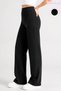 Women's Thessaloniki Pants High Waist Loose Leg Winter Black Trousers - 5