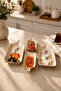 Kabak Series 4 Piece Ceramic Rectangular Breakfast Appetizer Olive Bowl Snack Bowl Set - 2