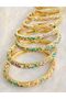 Stone Flower Patterned Enamel Clamp 1 Piece Stainless Steel (Random Shipment)