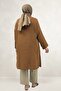 68074 Plus Size Buttoned Low Sleeve Tunic - Coffee - 4