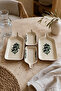 Olive Series 4 Piece Ceramic Rectangular Breakfast Appetizer Olive Bowl Snack Bowl Set