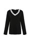 Women's V-Neck and Leg Lace Detailed Long Sleeve Pajama Set - 2