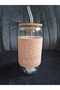 550 ml Heat-Resistant Glass with Straw and Bamboo Lid Cold Coffee Cup with Cactus Pattern - 3