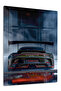 Black Track Supercar Rear View Metal Wall Art