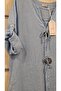 Italian Linen Dress with Large Button Detail - 3
