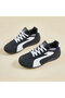 Women's Black Sports Lace-Up Sneakers