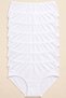 High Waist Bikini Panties 7-Piece Cotton White Women's Set