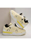 Women's Yellow and White Low-Top Sneakers - 4