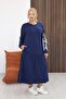 Plus Size Modal Fabric Dress with Bow Detail on the Sleeves - 2