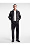 Regular Fit Shirt Collar Zipper Pocket Long Sleeve Classic Faux Leather Jacket
