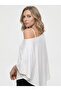 Women's Poncho Soft and Flexible Fabric Off-Shoulder Blouse White - 4