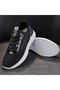 Women's Black Athletic Lace-Up Sneakers - 7