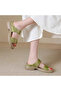 Women's Green Floral Sandals - 4
