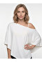 Women's Poncho Soft and Flexible Fabric Off-Shoulder Blouse White - 7