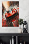 Red Classic Racing Car Abstract Metal Wall Art - 4