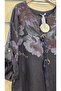 Italian Linen Dress Floral Pattern Long Sleeves - 3
