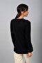 Women's Leopard Patterned Round Neck Long Sleeve Blouse - 4