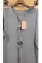 Italian Linen Dress with Large Button Detail - 2