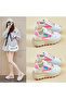 Women's Pink Blue Platform Sneakers - 5