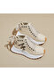 Women's Khaki Canvas High-Top Lace-Up Sneakers