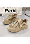Women's Brown Monogram Platform Lace-Up Sneakers - 4