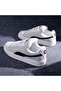 Women's Black and White Suede Sneakers - 4