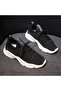 Women's Black Lace-Up Sneakers - 2