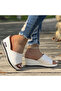 Women's White Wedge Sandals - 4