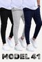 Set of 3/3 Pieces Unisex Ribbed Regular Black Gray Navy Blue Color Sports Sweatpants