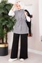 Stripe Garnished Sports Three-Piece Set Black - 3