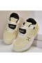 Women's Yellow and White Low-Top Sneakers - 6